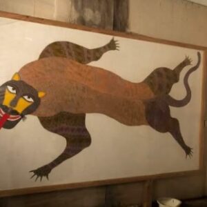 ゴンド画 動物 モチーフ インド民族画 カラフル パターン模様