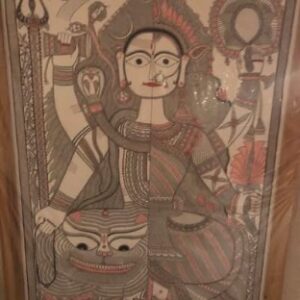 ミティラー画に描かれた神性を表現する人物像インド伝統絵画マドゥバニペインティング